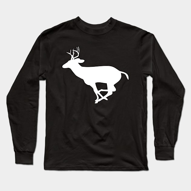 Deer Hunter - Deer running silhouette Long Sleeve T-Shirt by KC Happy Shop